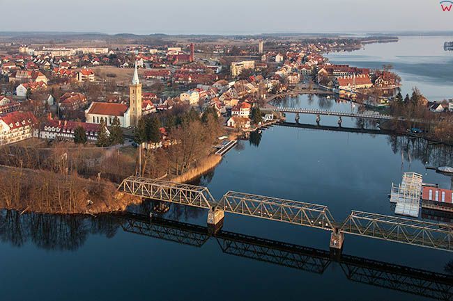 Mikolajki, panorama na miasto od strony N. EU, Pl, Warm-Maz. Lotnicze.